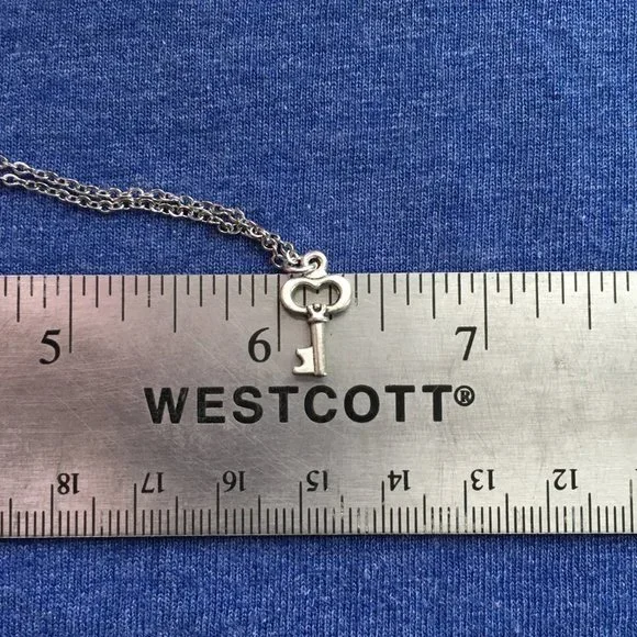 🗝️ Skeleton Key Charm Necklace Tibetan Silver Stainless Steel Handmade 4for$20 - Picture 6 of 8